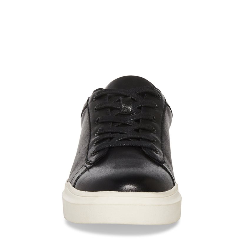 Black Steve Madden Tilton Leather Men's Sneakers | PH 3126NID